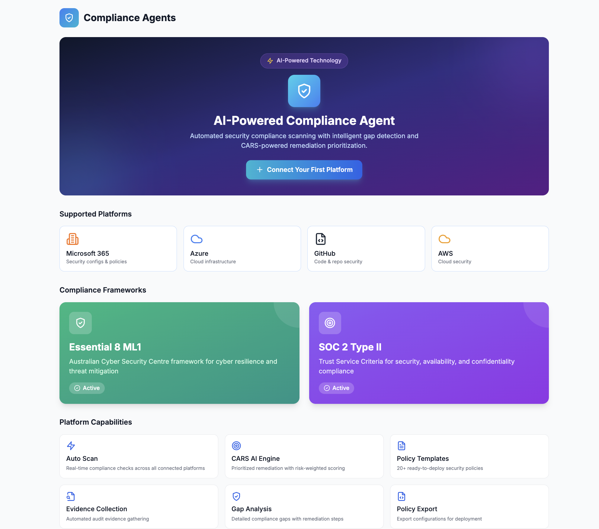 CYBERWHITE compliance scanning preview